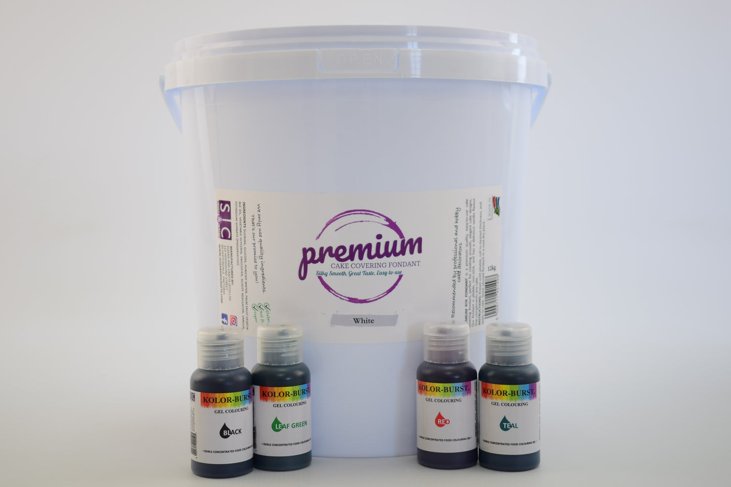 PREMIUM Satin White 12kg & 4 x 50ml KOLOR-BURST Gels Bundle