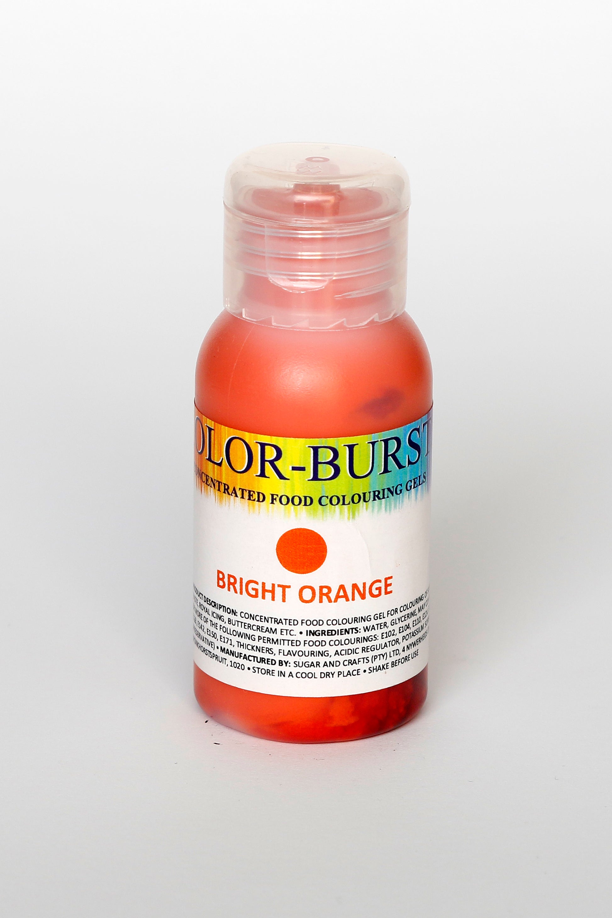 KOLOR-BURST Food Colouring Gel Bright Orange 50ml